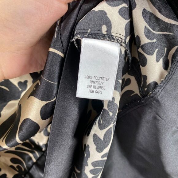 Apt. 9 Blouse Women M Medium Black Paisley Square Neck 3/4 Sleeve Pullover - Picture 6 of 9